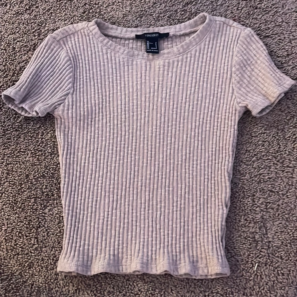 Forever 21 beige cropped tee